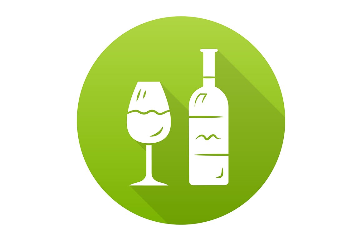 Wine green flat design glyph icon cover image.
