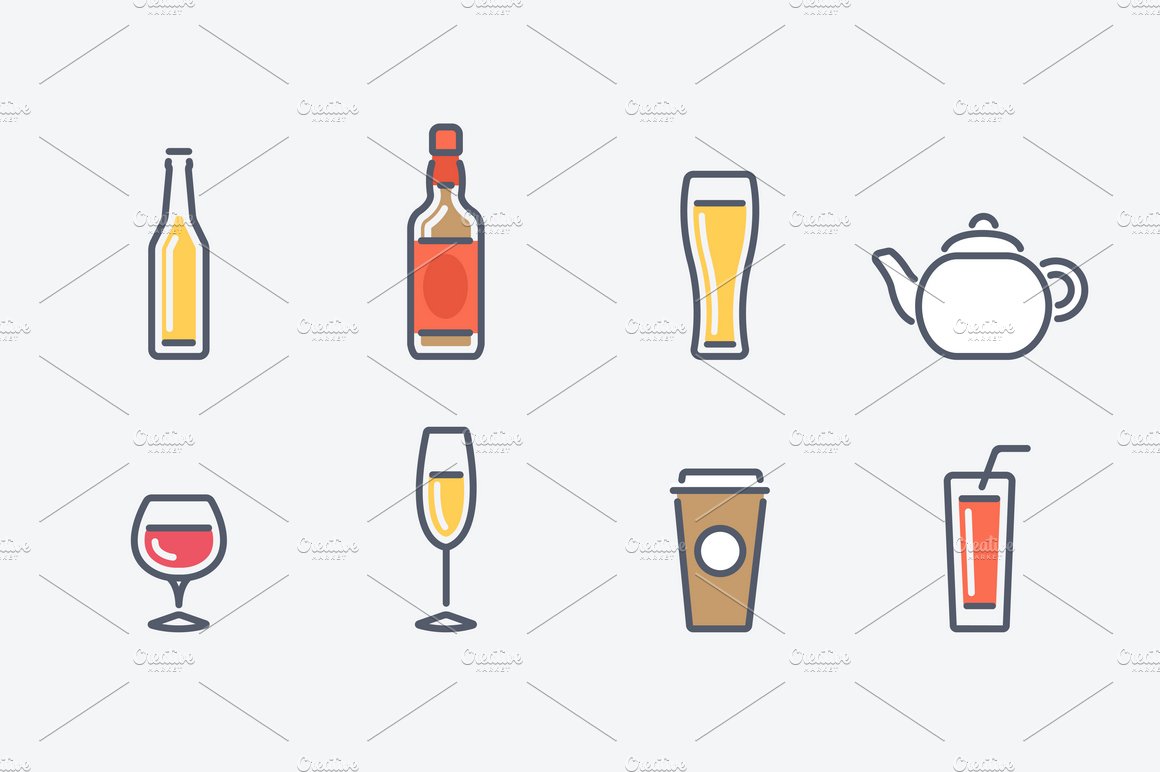 16 Drinks Icons cover image.