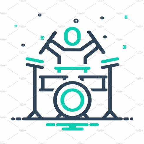 Drums music mix icon cover image.