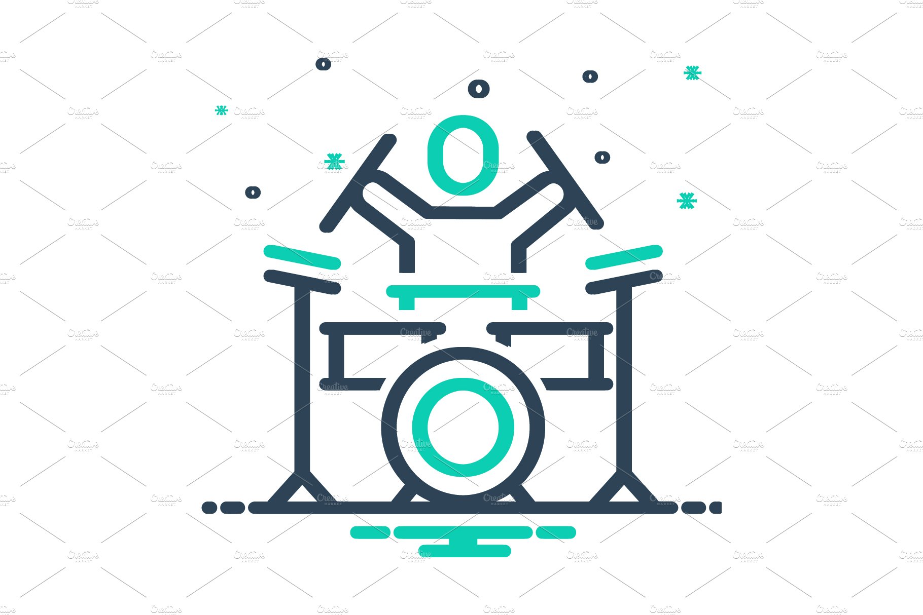 Drums music mix icon cover image.