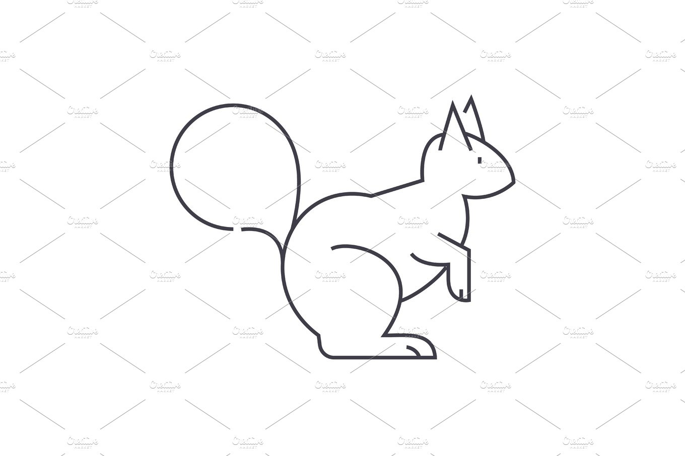 squirrel vector line icon, sign, illustration on background, editable strokes cover image.