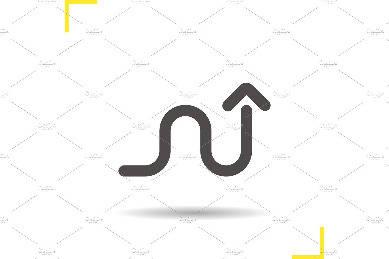 Curved arrow glyph icon cover image.