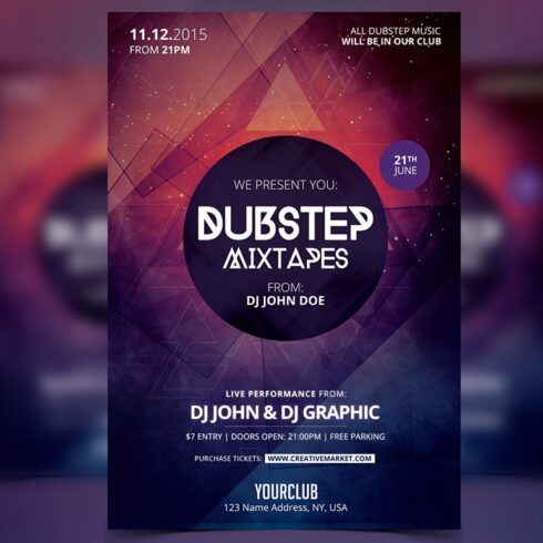 Dubstep Mixtapes - PSD Flyer cover image.