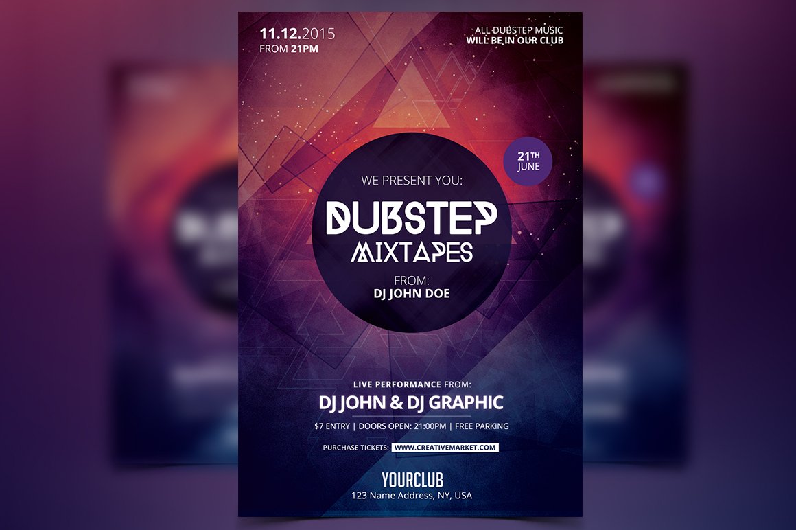 Dubstep Mixtapes - PSD Flyer cover image.
