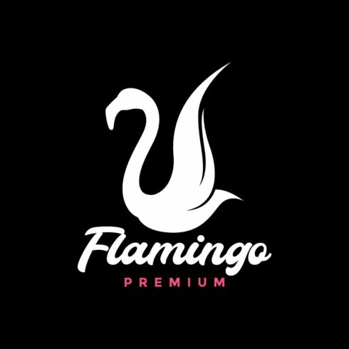 white bird flamingo fly logo design cover image.