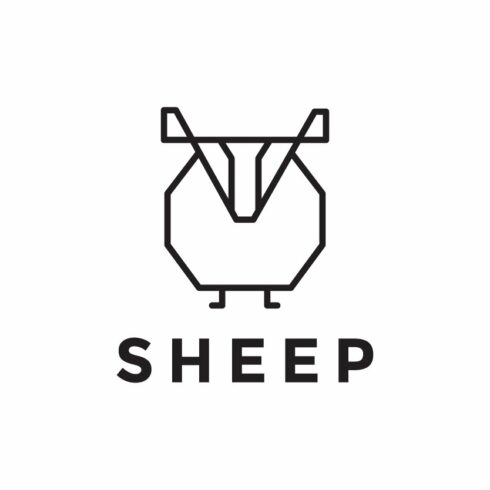 line minimal shape modern sheep logo cover image.