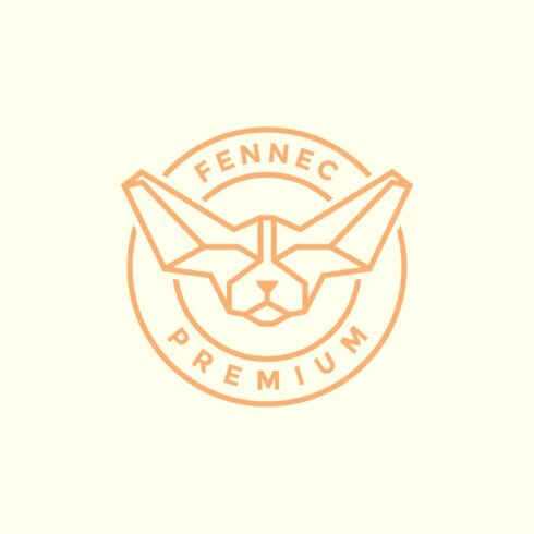 Fennec fox head badge logo design cover image.