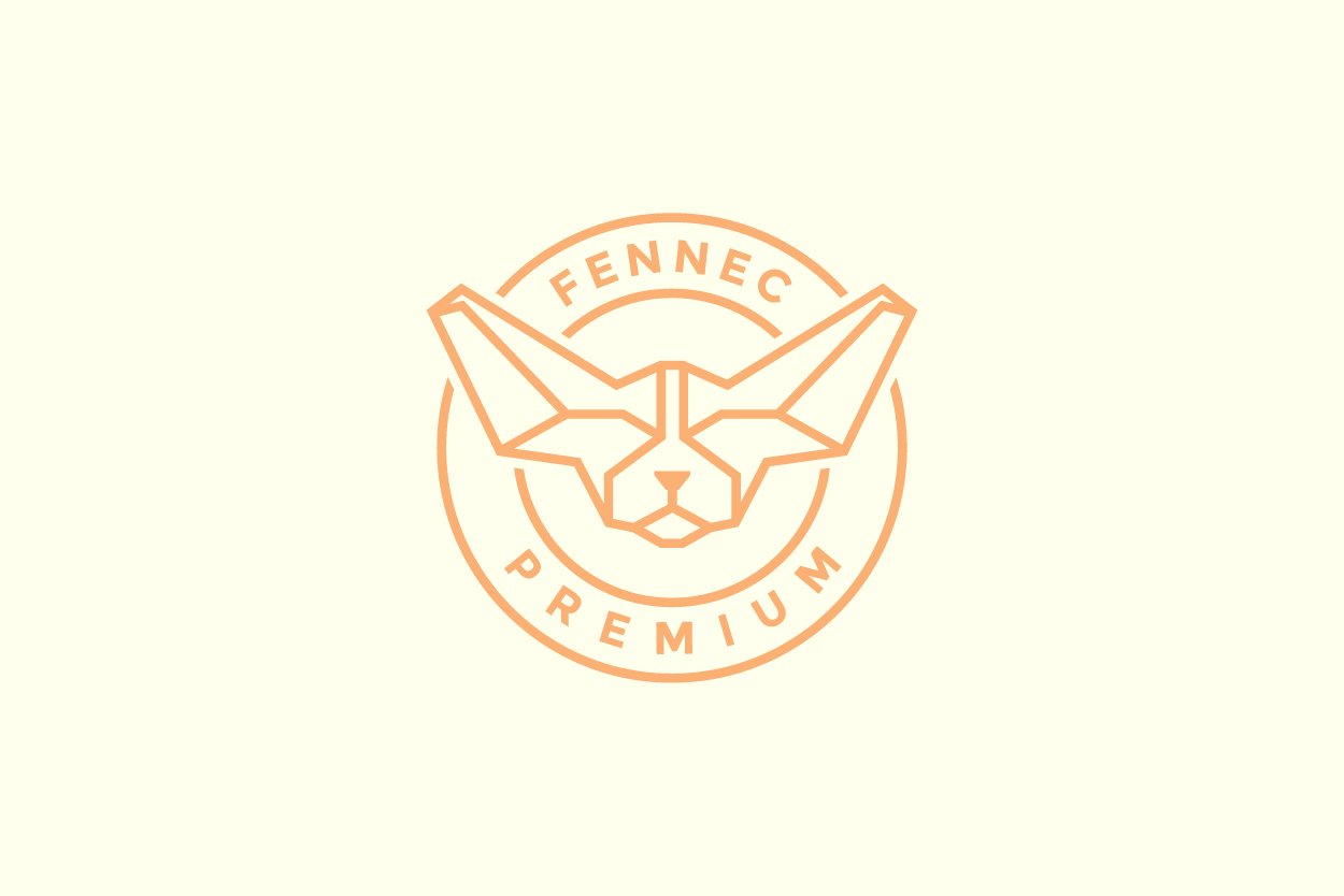 Fennec fox head badge logo design cover image.