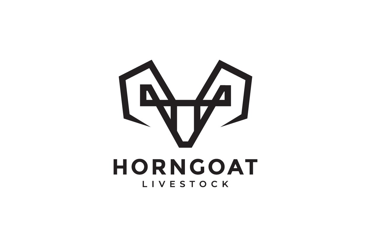 modern head and horn goat logo cover image.