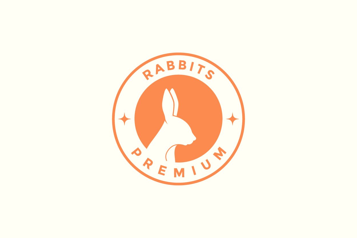 negative space rabbit badge logo cover image.