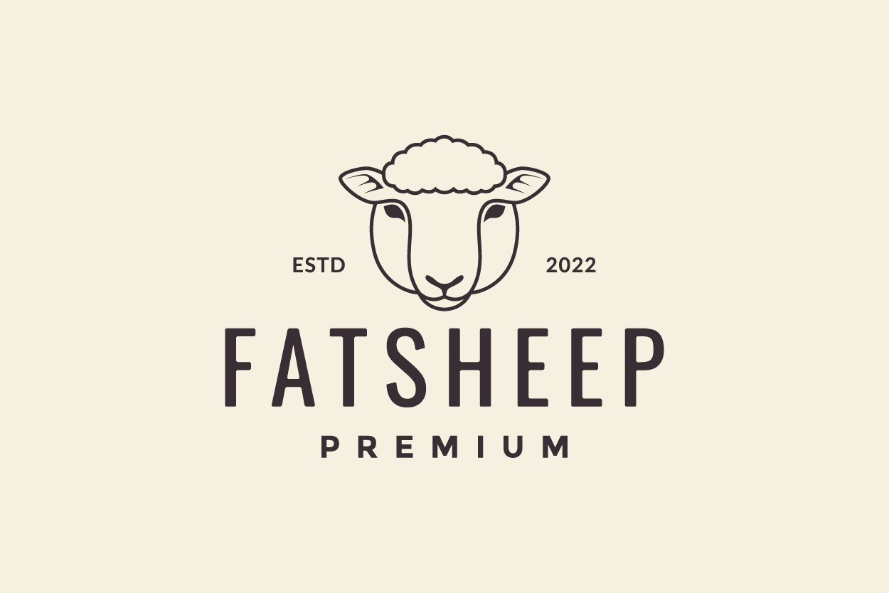 fat sheep line minimal logo design cover image.