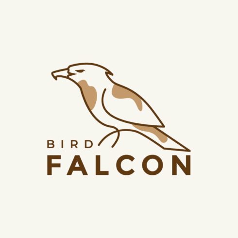 line art abstract bird falcon logo cover image.