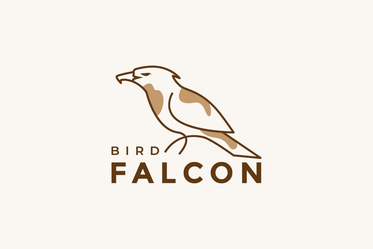 line art abstract bird falcon logo cover image.
