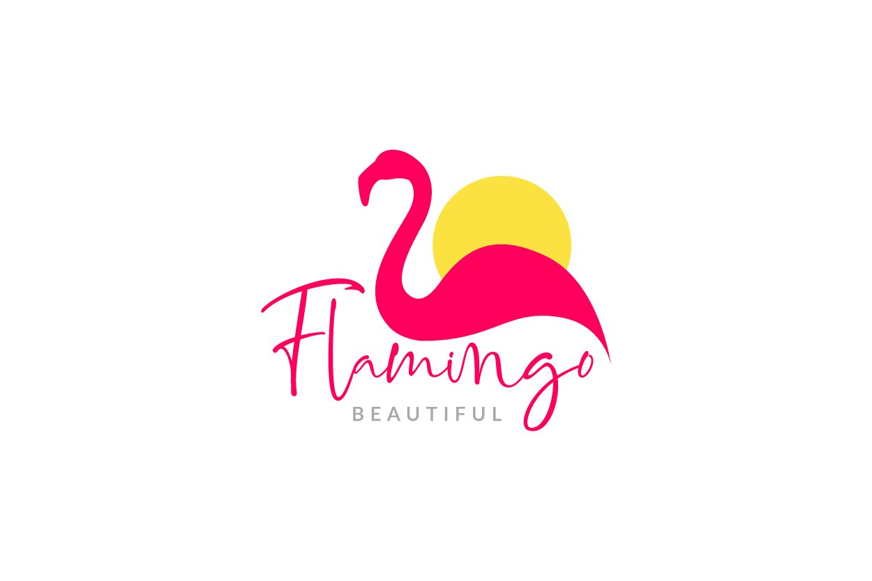 abstract feminine flamingo logo cover image.