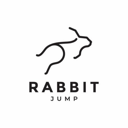 line simple rabbit jump minimal logo cover image.