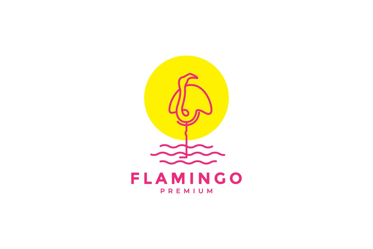 abstract flamingo line art logo cover image.