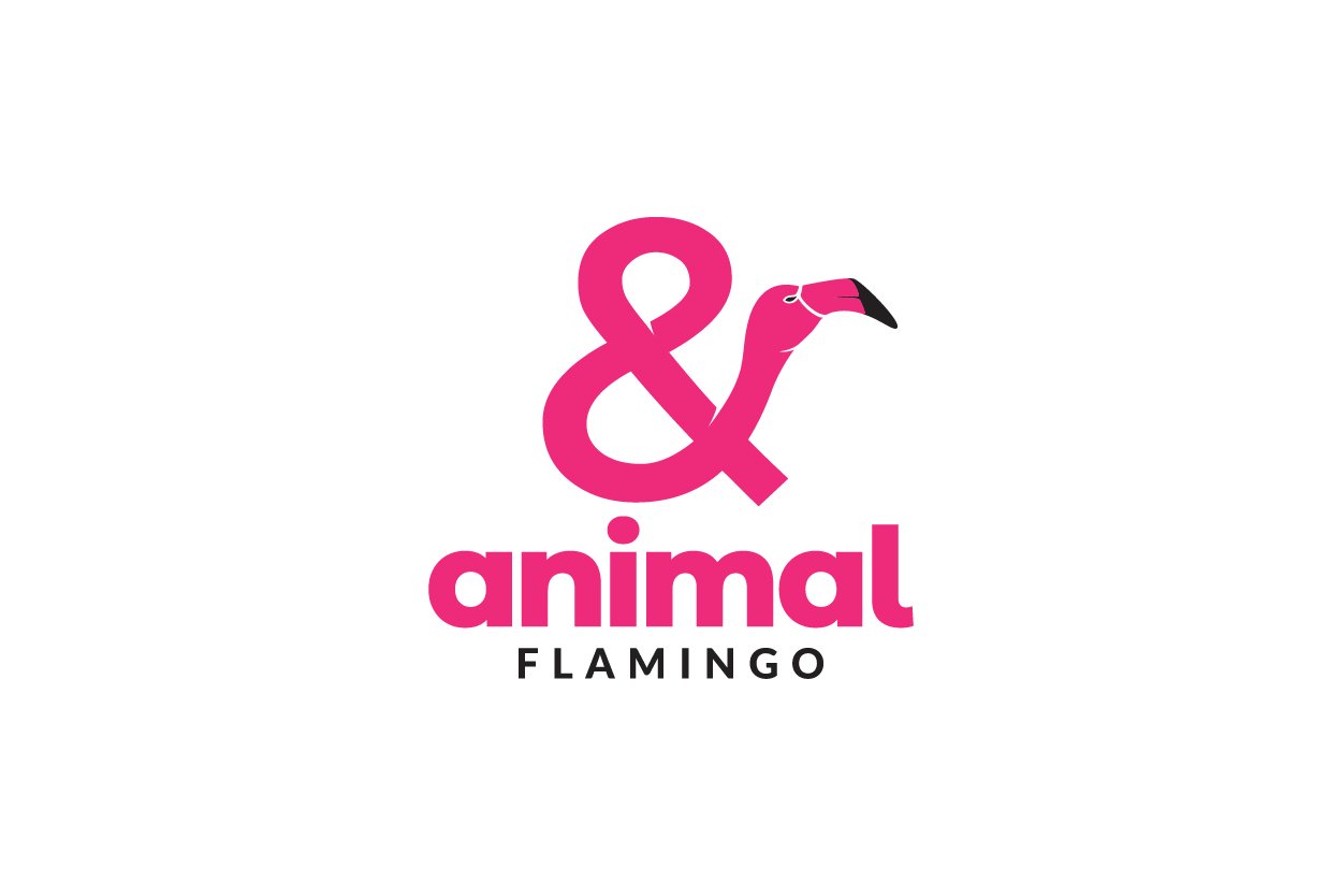 and sign with flamingo logo design cover image.