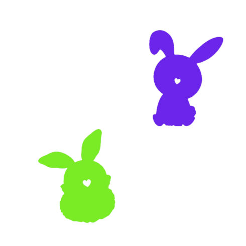 Little Bunny Silhouette Set of Six Lime Purple Magenta Blue cover image.