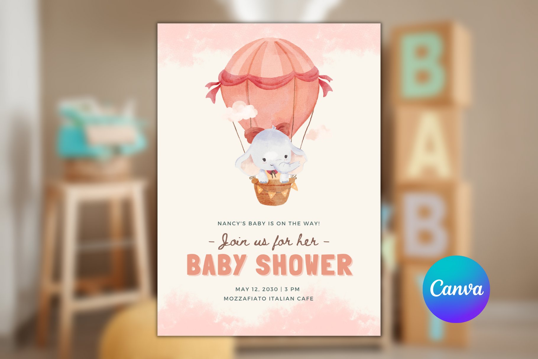 Baby Shower Invitation Template cover image.