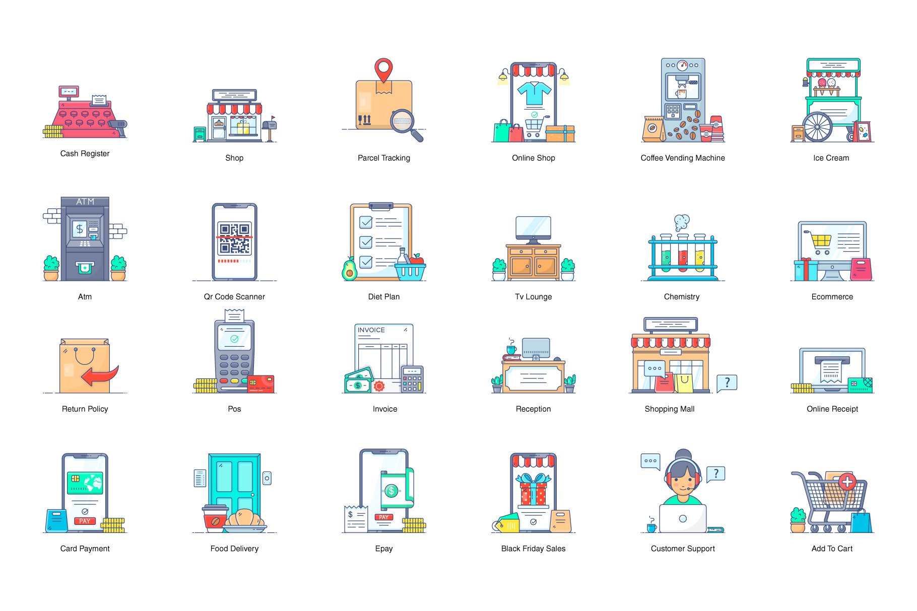 e commerce and delivry icons preview 4 18