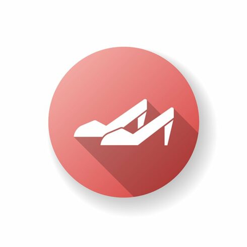 Women shoes red flat design icon cover image.