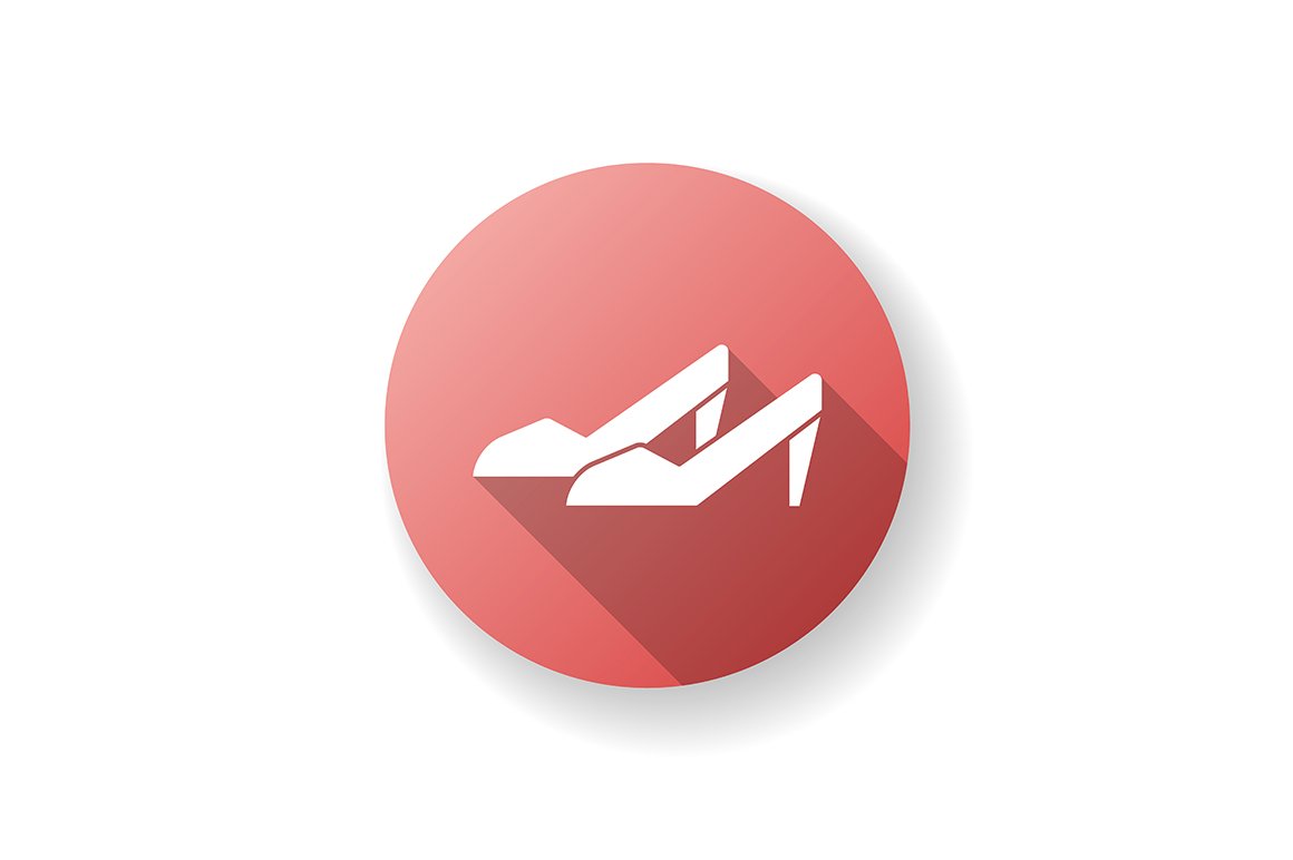 Women shoes red flat design icon cover image.