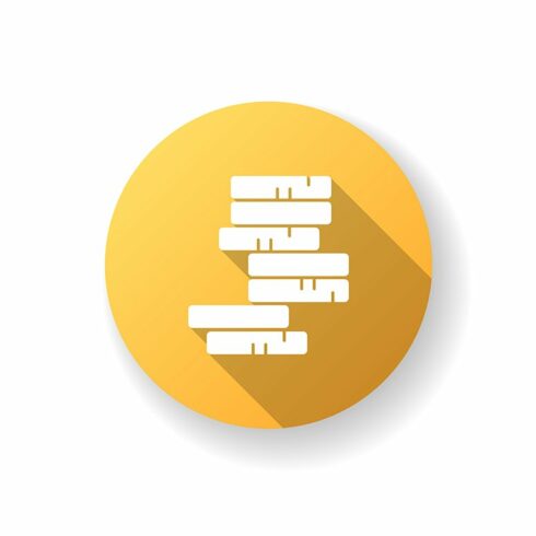 Stack of coins yellow glyph icon cover image.