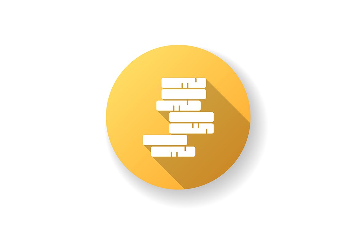 Stack of coins yellow glyph icon cover image.