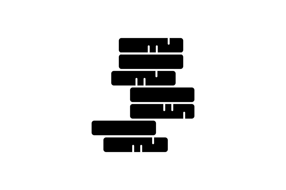 Stack of coins black glyph icon cover image.