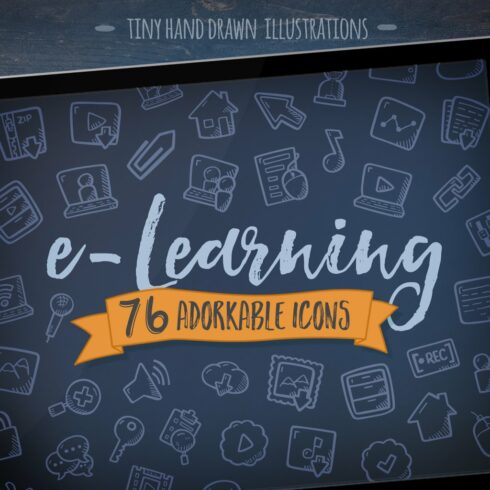e-Learning Hand Drawn Icons cover image.
