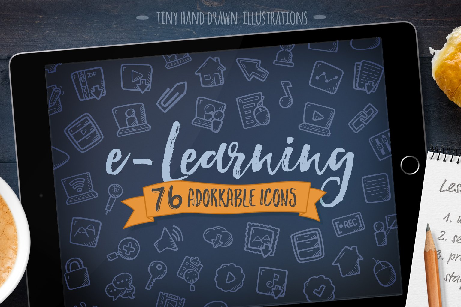 e-Learning Hand Drawn Icons cover image.