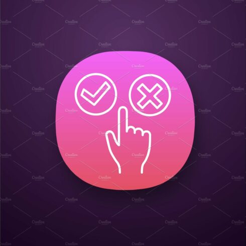 Accept and decline buttons app icon cover image.