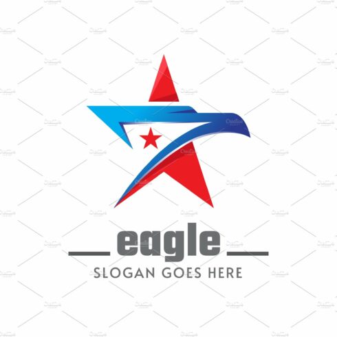 Eagle and star logo design template cover image.