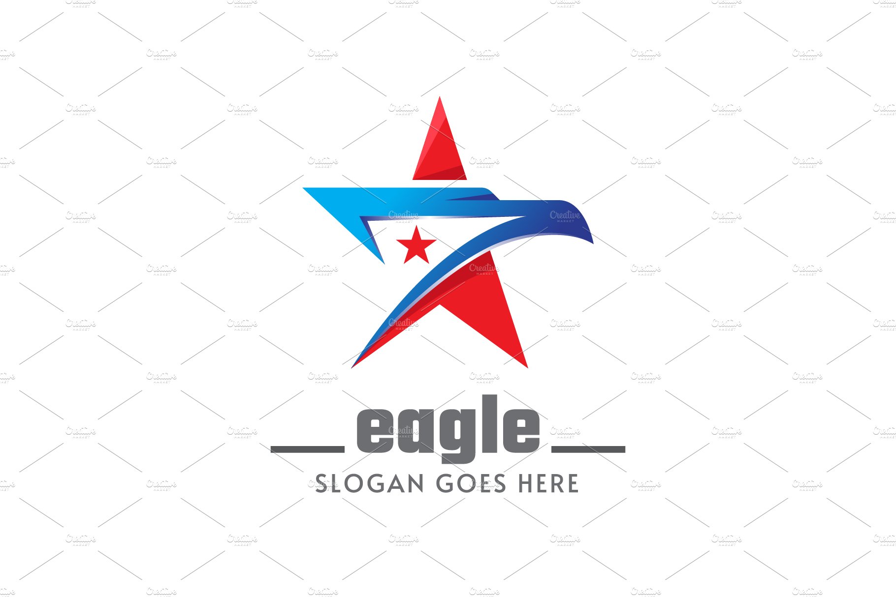 Eagle and star logo design template cover image.