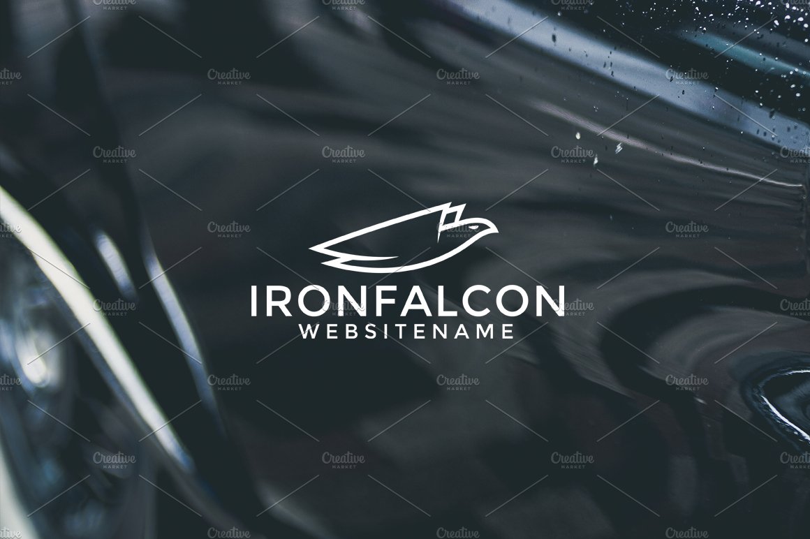 Iron Falcon Logo Template cover image.