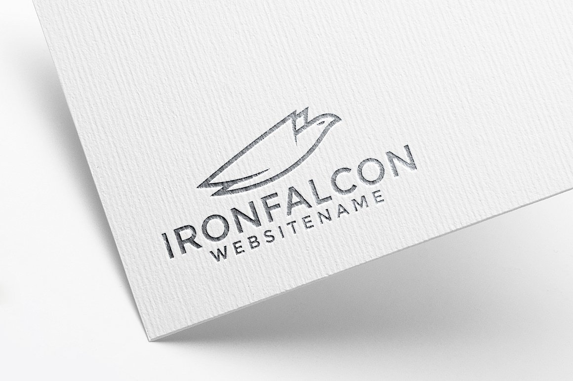 Iron Falcon Logo Template preview image.