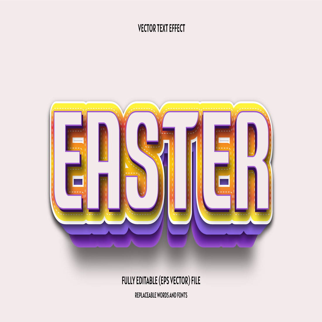 3d text style effect for Easter day cover image.