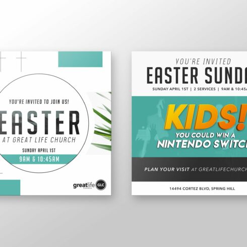Easter Church Invitation cover image.