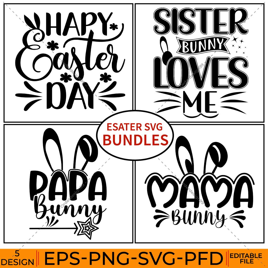 Easter SVG bundles cover image.
