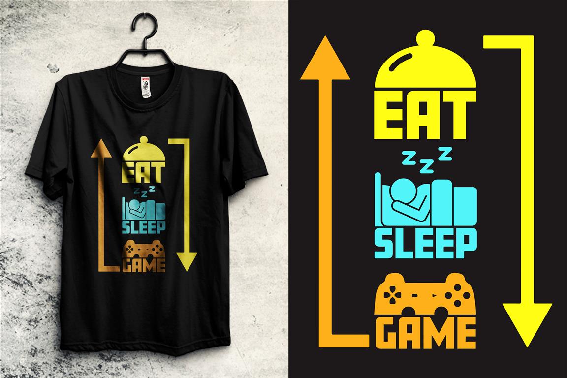 T - shirt that says eat sleep game.