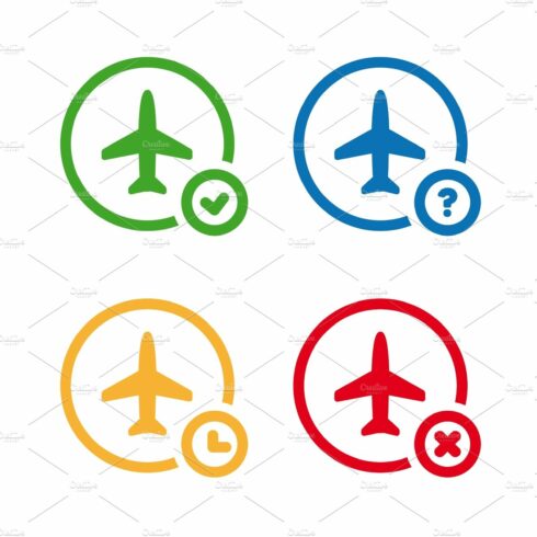 Flight status icons. Airport cover image.