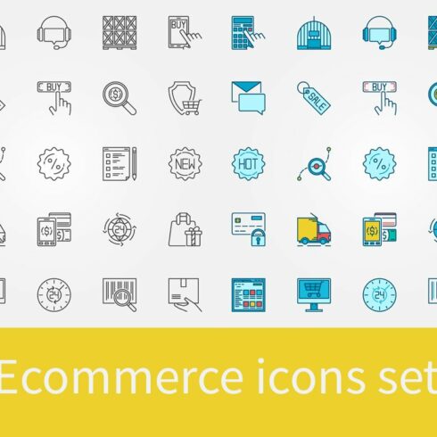 E-commerce vector icons cover image.