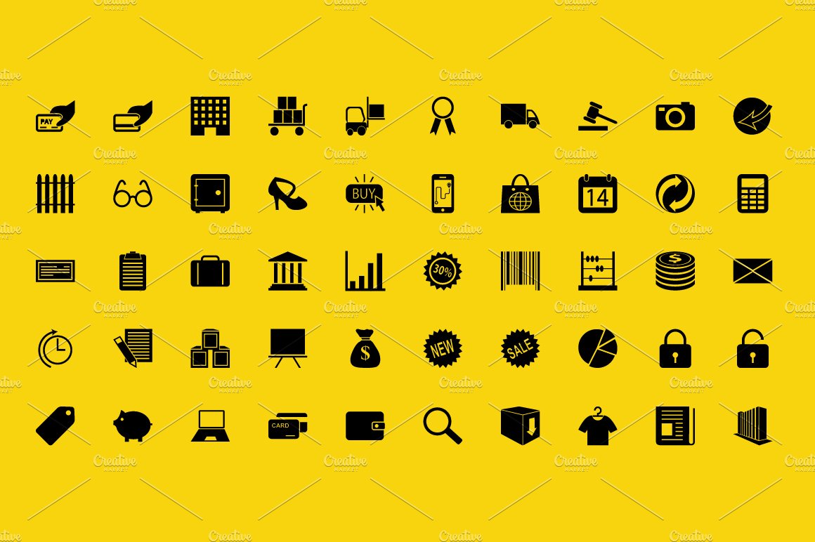 100+ eCommerce Vector Icons Pack preview image.