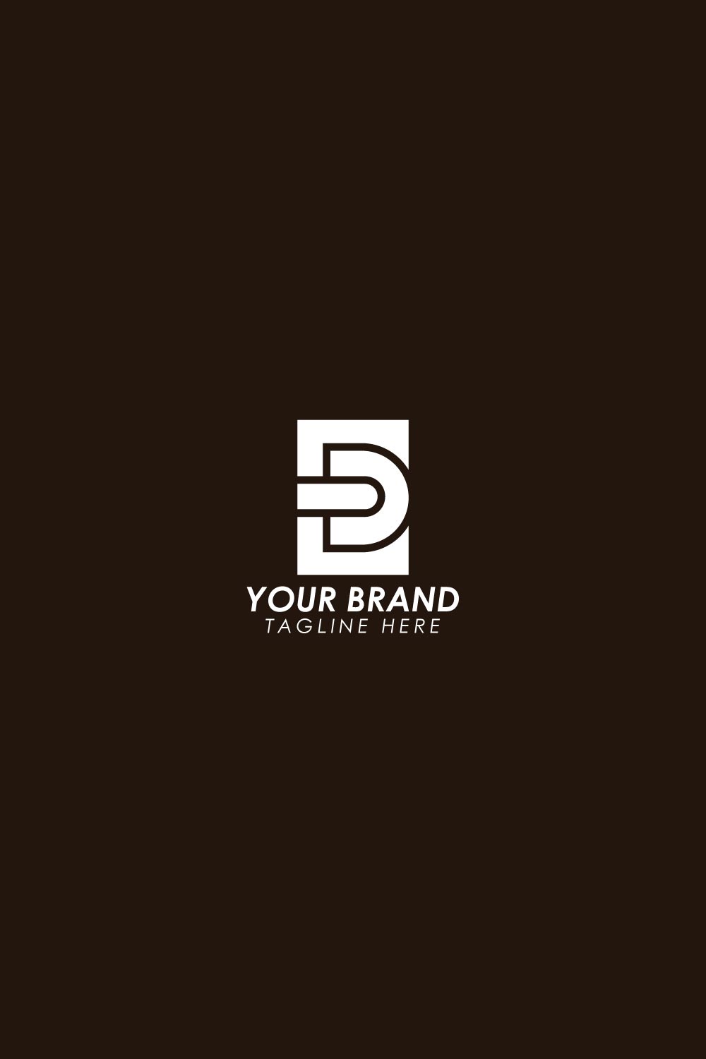 Vector ED company name initial letters icon DE White letter on Dark Brown Background pinterest preview image.