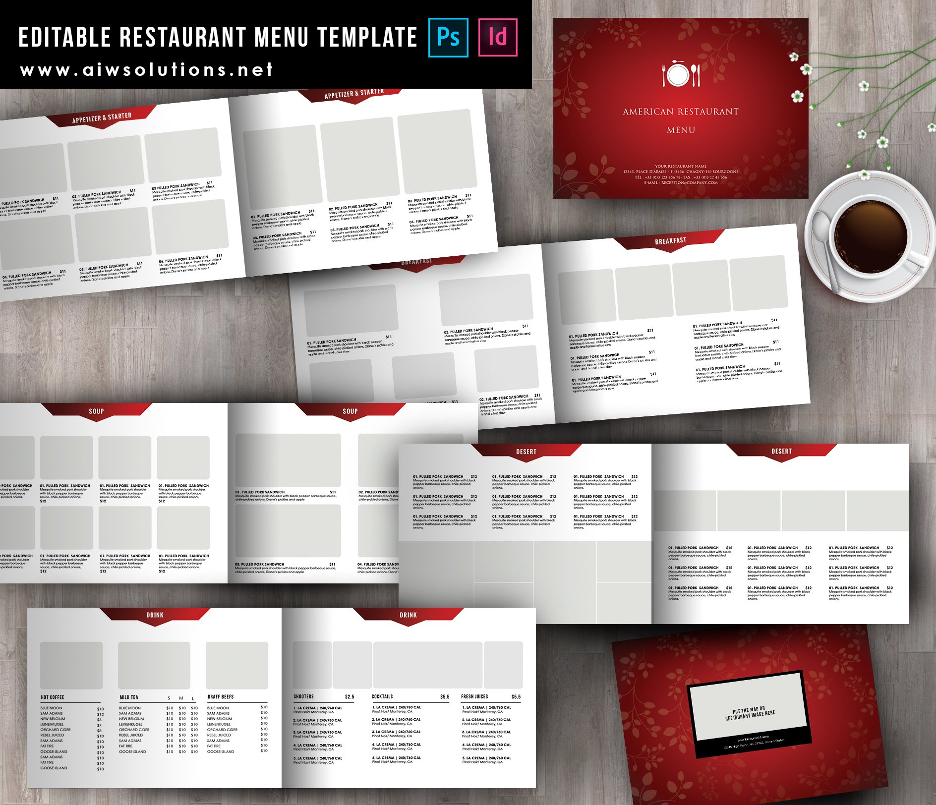 editable indesign food menu template 19