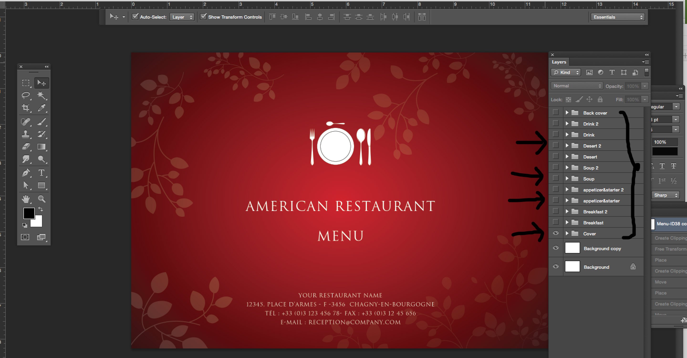 editable photoshop food menu 596