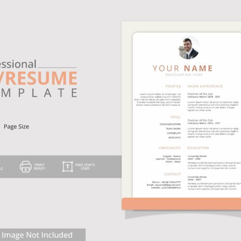 Editable Print Ready CV or Resume cover image.