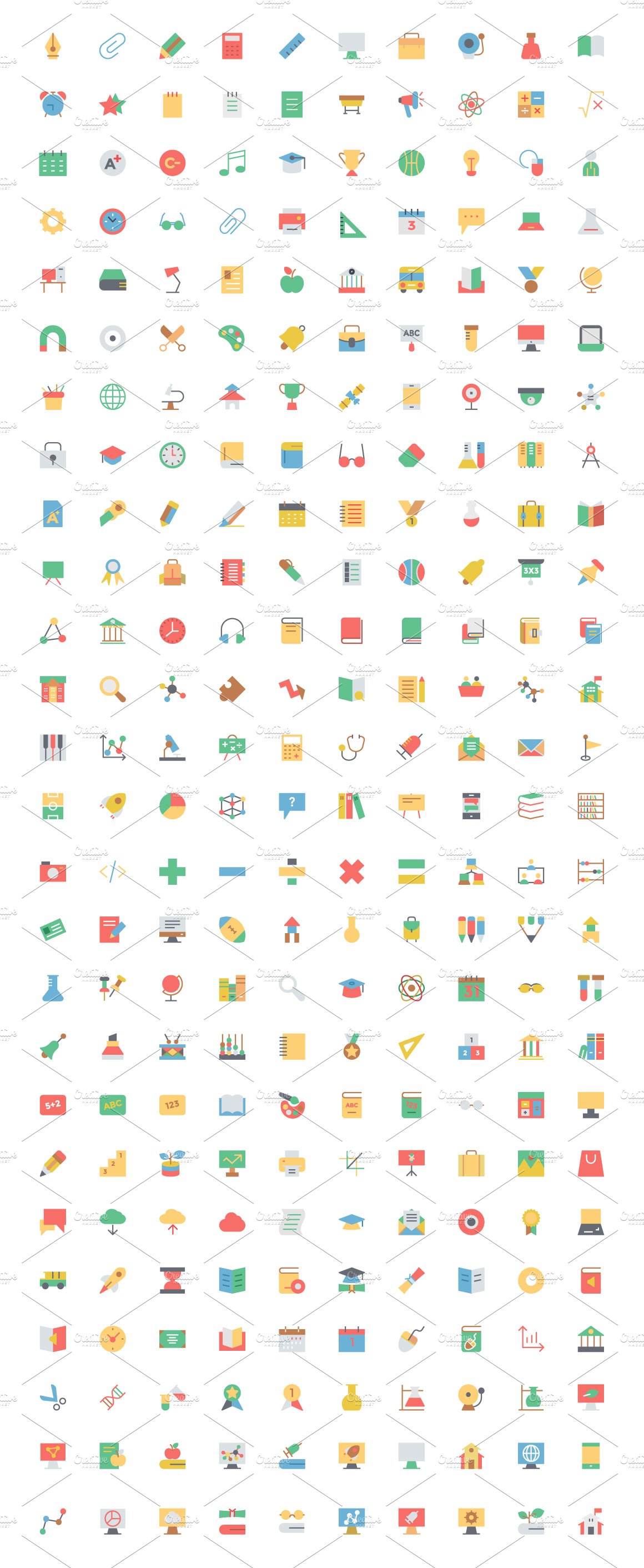 250+ Education Vector Icons preview image.