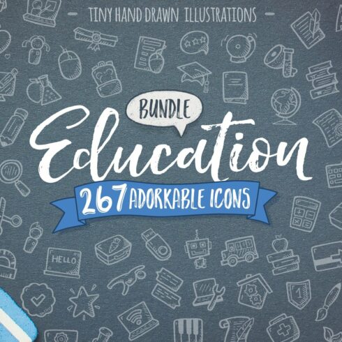 Education Bundle Hand Drawn Icons cover image.