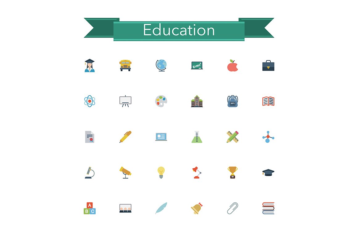 Education Flat Icons cover image.